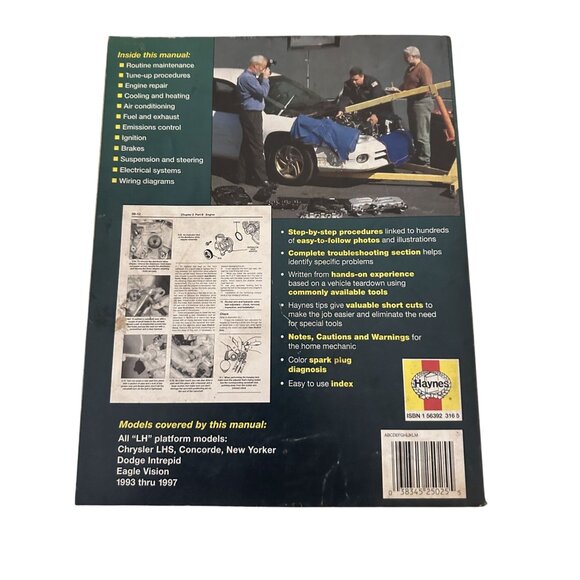 Vtg Haynes Repair Manual Chrysler LHS Concorde New Yorker Dodge Intrepid GC - Picture 2 of 5